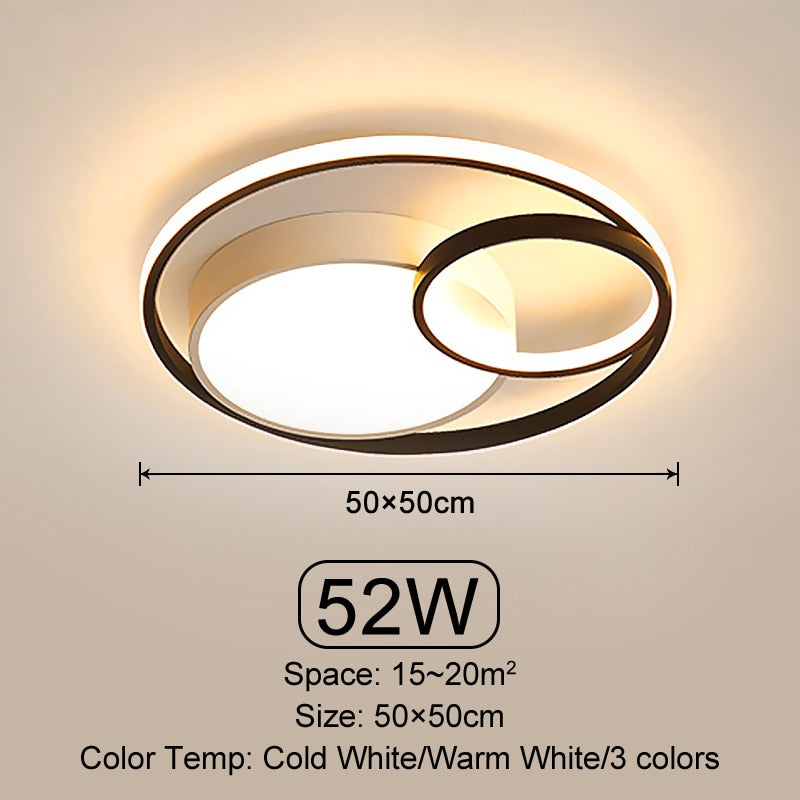 Teto LED de Círculos Infinitos Modernos