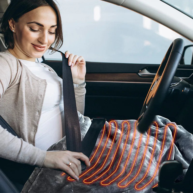 HeatJourney - Couverture chauffante pour voiture avec minuterie et 9 niveaux