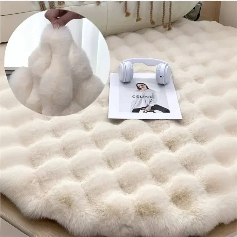 Tapis rond nordique en peluche