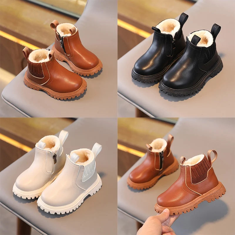 Botas de Inverno Outono para Crianças - Super Quentes e Estilosas para Rapazes e Raparigas