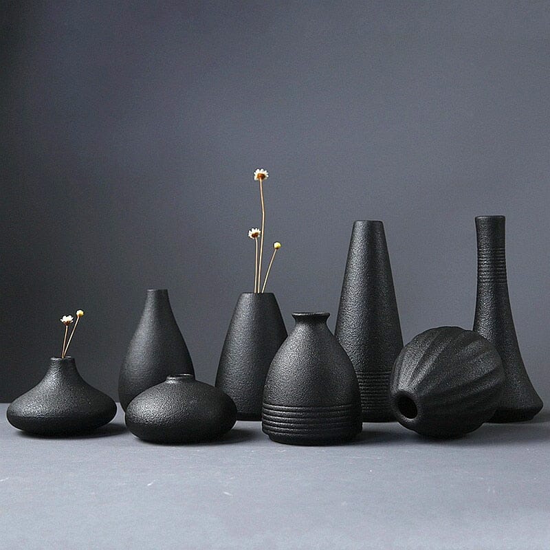 Japanische schwarze Keramik Designer-Vase