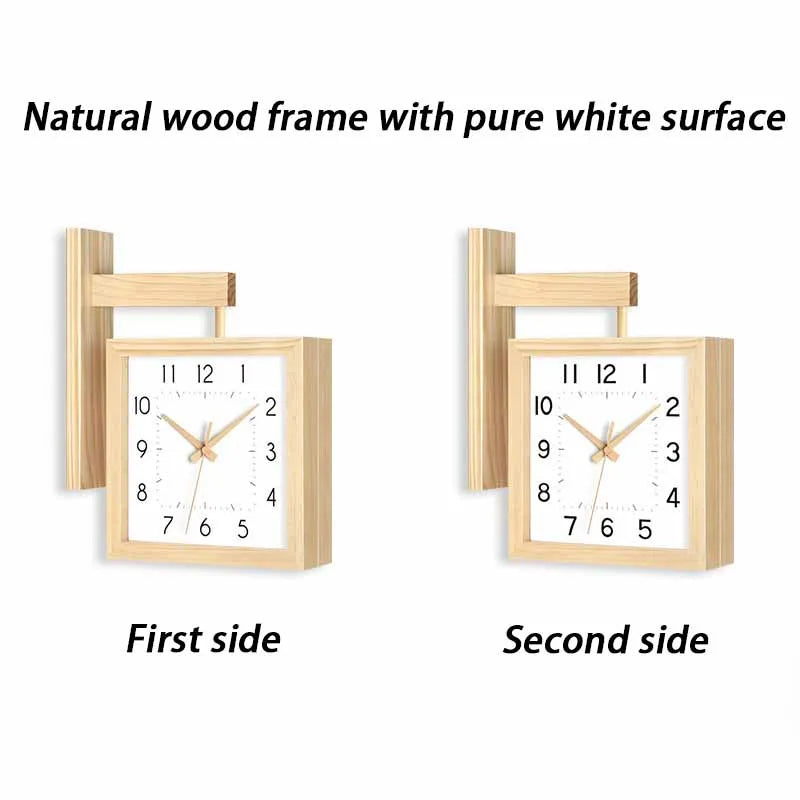 Wooden Double Sided Wall Clock