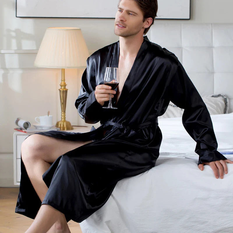 Robe de Cetim 3XL para Homem Sara - Pijamas de Luxo para Casamento