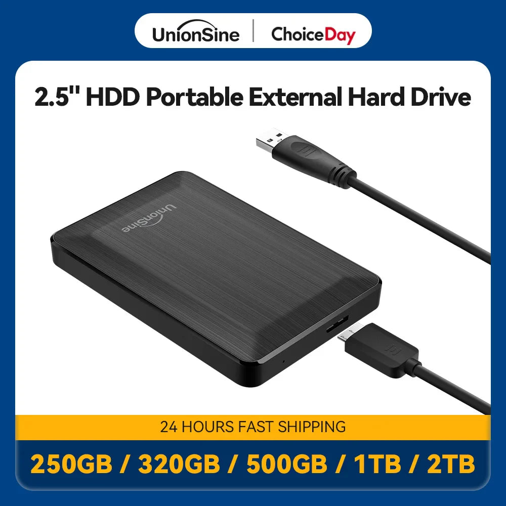 Tragbare externe 2,5-Zoll-Festplatte 250 GB, 320 GB, 500 GB, 1 TB, 2 TB | USB 3.0 Speicher für PC, Mac, MacBook, Desktop