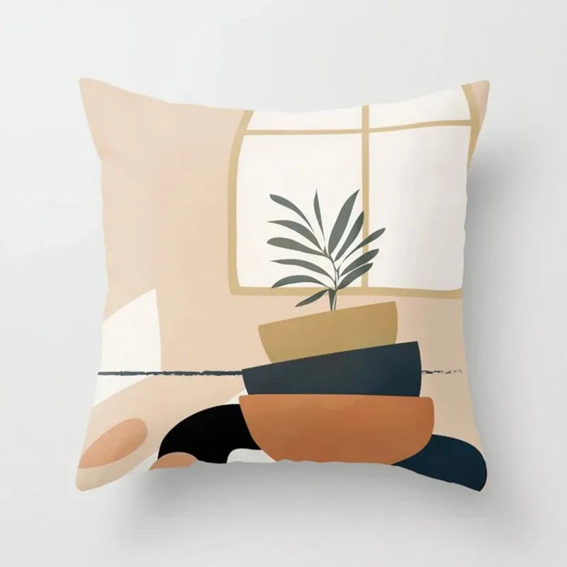 GreenLeaf - Cushion cover with plant motif for decoration