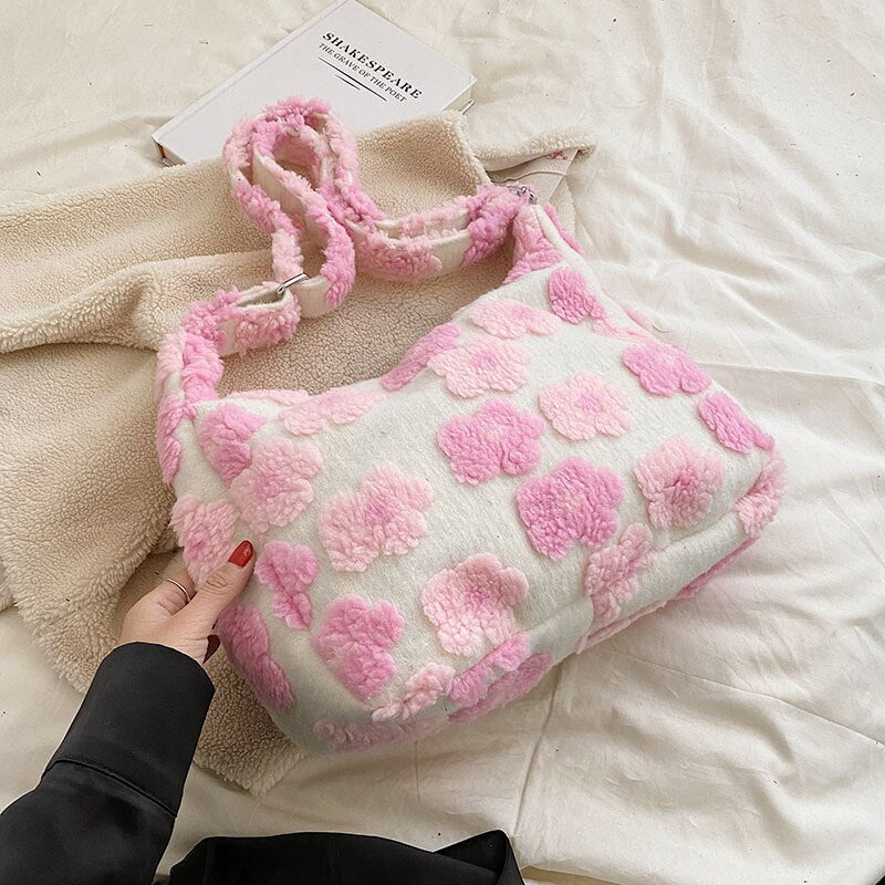 Sac à bandoulière en peluche Daisy