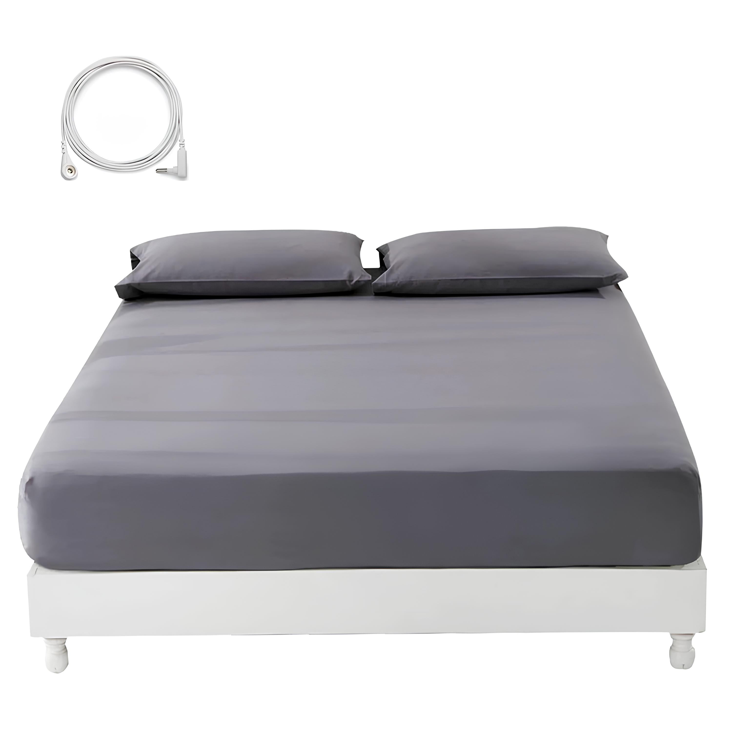 Earthing Grounding Fitted Sheet with Earth Connection Cable Pure Silver Fiber Conductive Bed Sheet