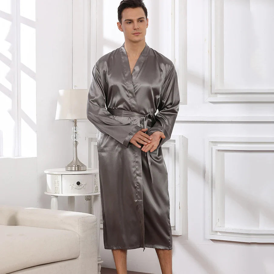 Robe de Cetim 3XL para Homem Sara - Pijamas de Luxo para Casamento