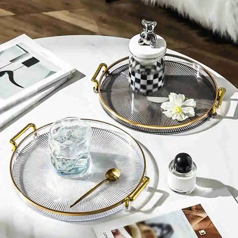 Luxury Dinner Plate With Golden Handle