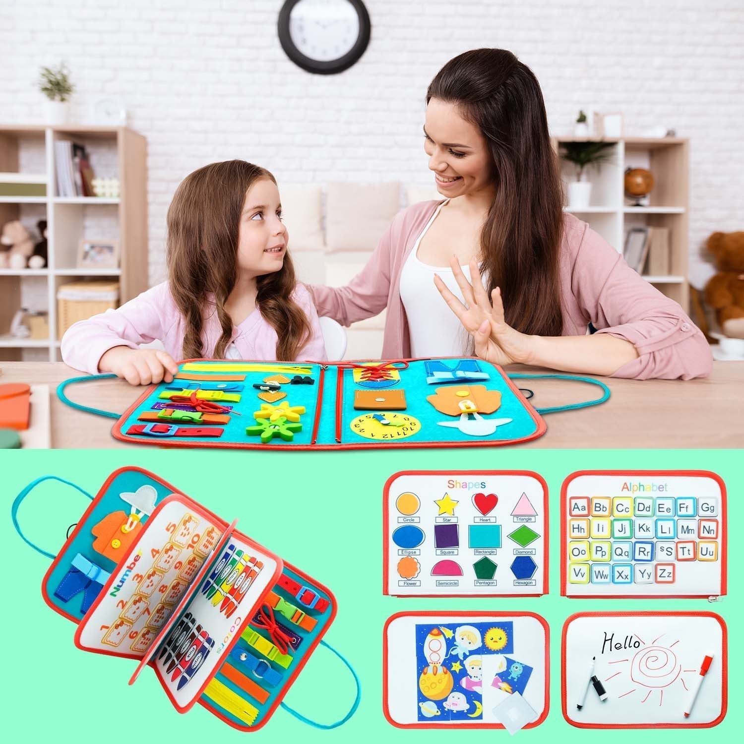 Sensory Book Board™ - Explore and Learn -  Montessori Sensory book for learning