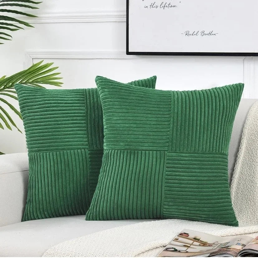 StripeCozy - Capa de Almofada de Corduroy Macio para Decoração de Casa