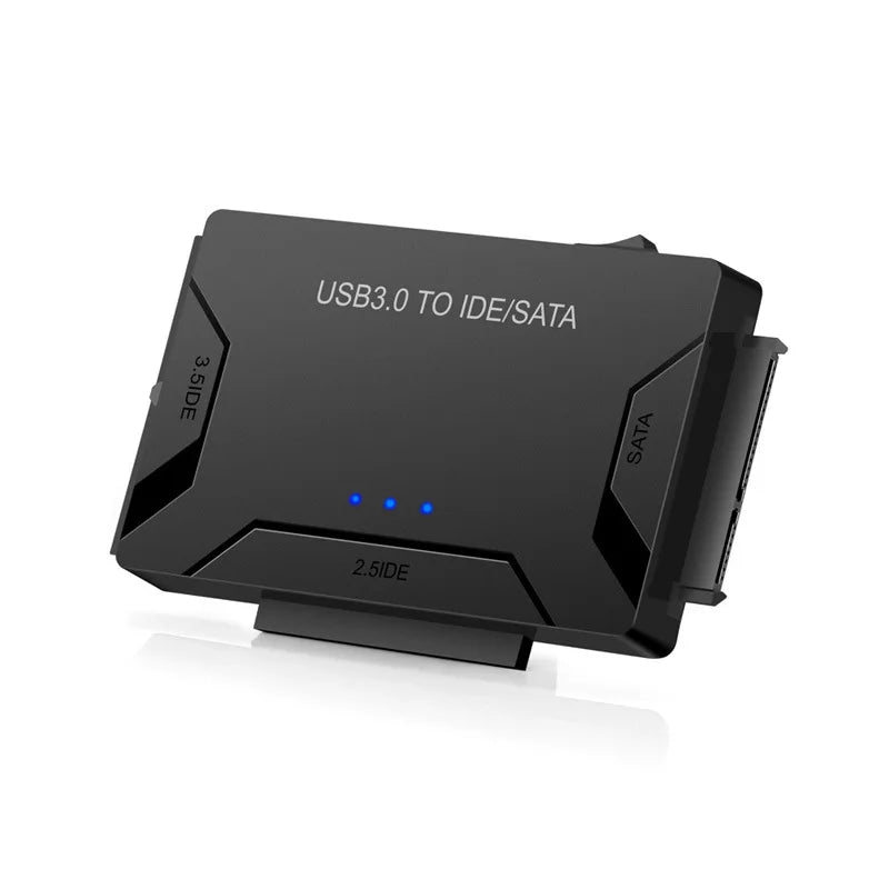 SATA/IDE to USB 3.0 Adapter – Hard Drive Converter for 2.5/3.5 Inch SATA/IDE HDD, SSD, CD/DVD-ROM, Supports Up to 6TB for PC & Mac