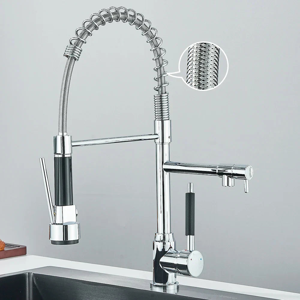 SpringFlow – Double spout kitchen mixer tap faucet