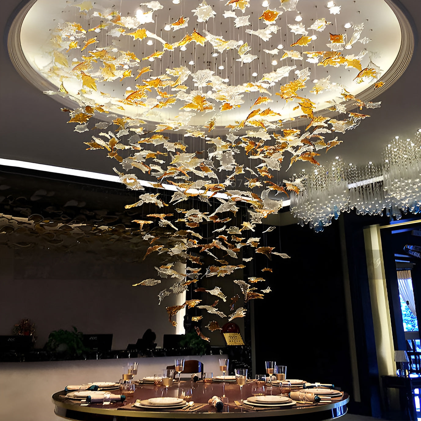 Maple Leaf Crystal Chandelier