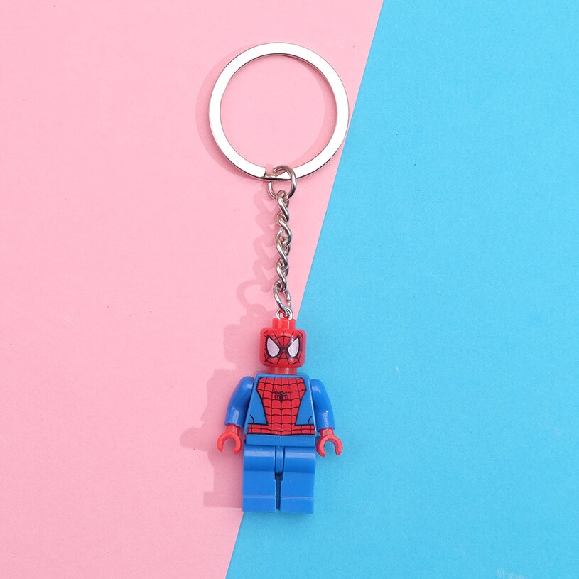 Super Hero Building Blocks Keychain