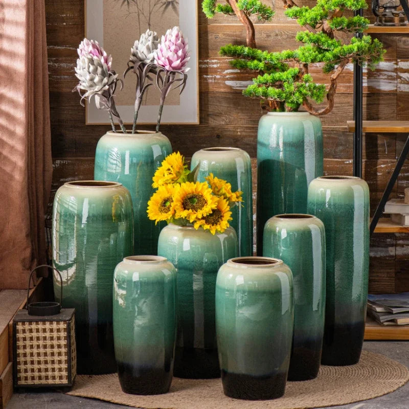 Design Grand Vase Vintage High Floor Cylinder Plante Blomster Vaser Luksus Jarrones Decorativos Moderno Nordic Style Home Decor