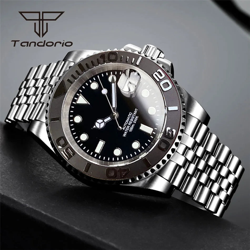 Tandorio NH35A Date Stainless Steel 40mm Dive Automatic Men's Watch | Sapphire crystal