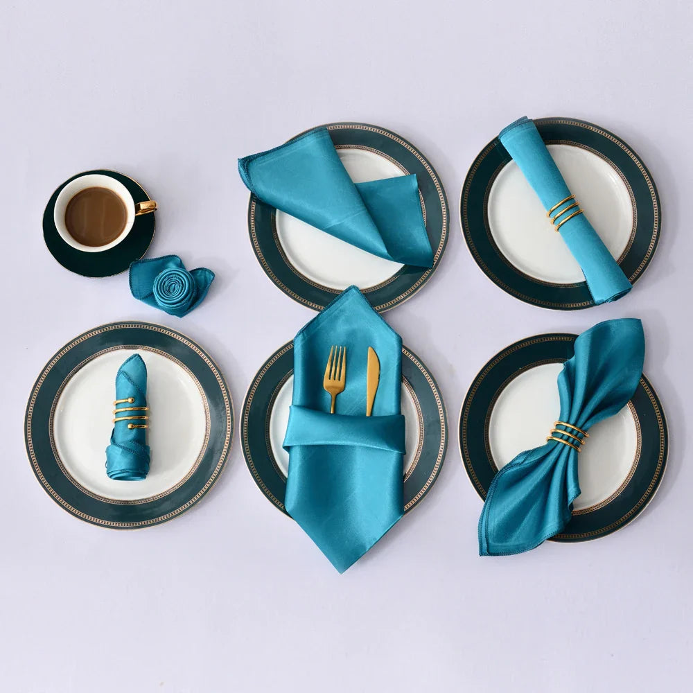 Satin Table Napkins, Set of 12, Size 30x30cm