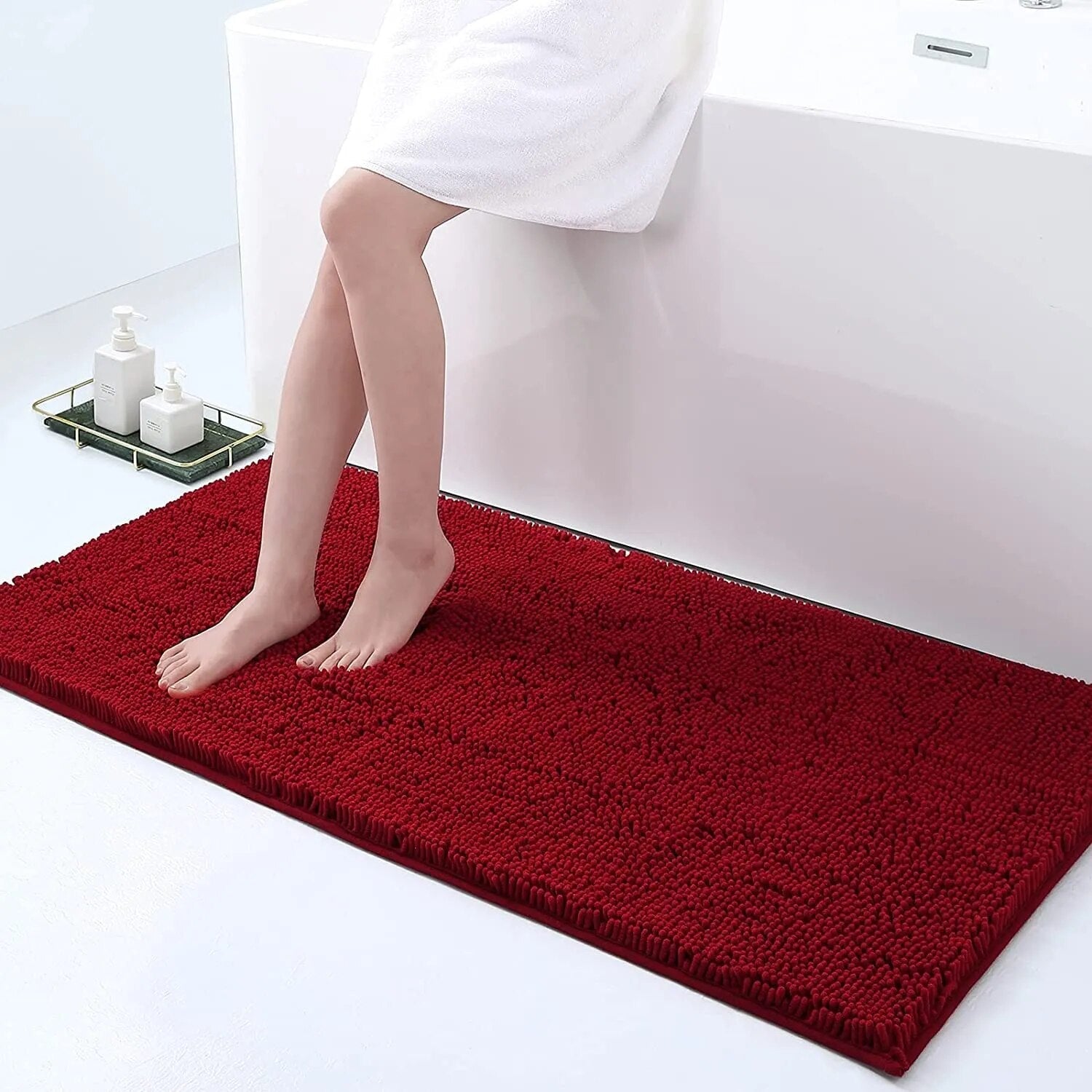 Tapis de bain épais antidérapant – Tapis de salle de bain doux et absorbant pour plus de sécurité et de confort