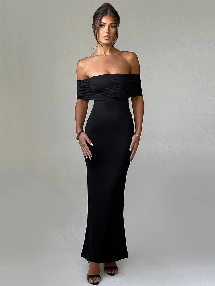 Sukienka Maxi Bez Ramiączek i Pleców Sara – Elegancka Czarna Sukienka Bodycon na Imprezę