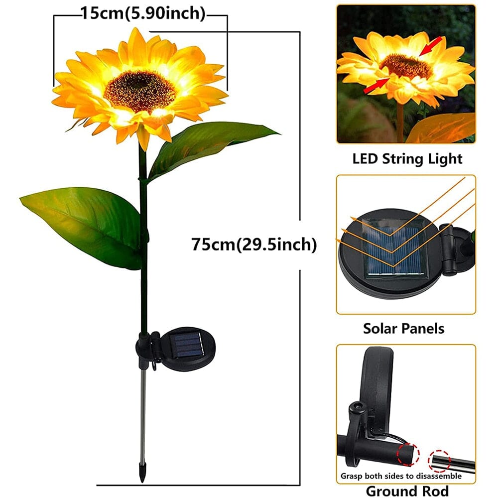 Solar sunflower garden LED lights