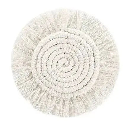 Non-Slip Round Cotton Coaster Set