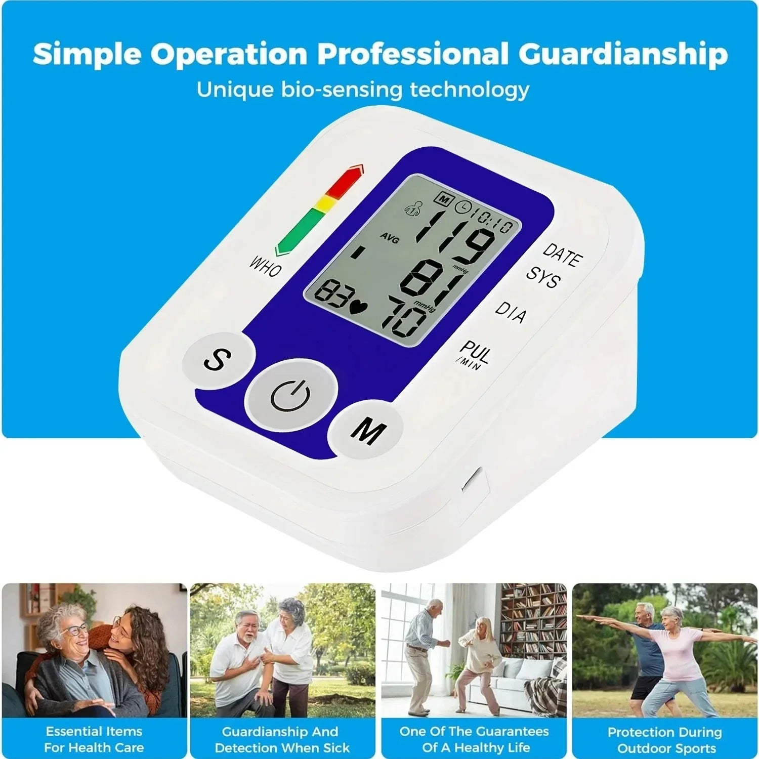 Automatic Arm Blood Pressure Monitor – Digital Tensiometer with LED Display