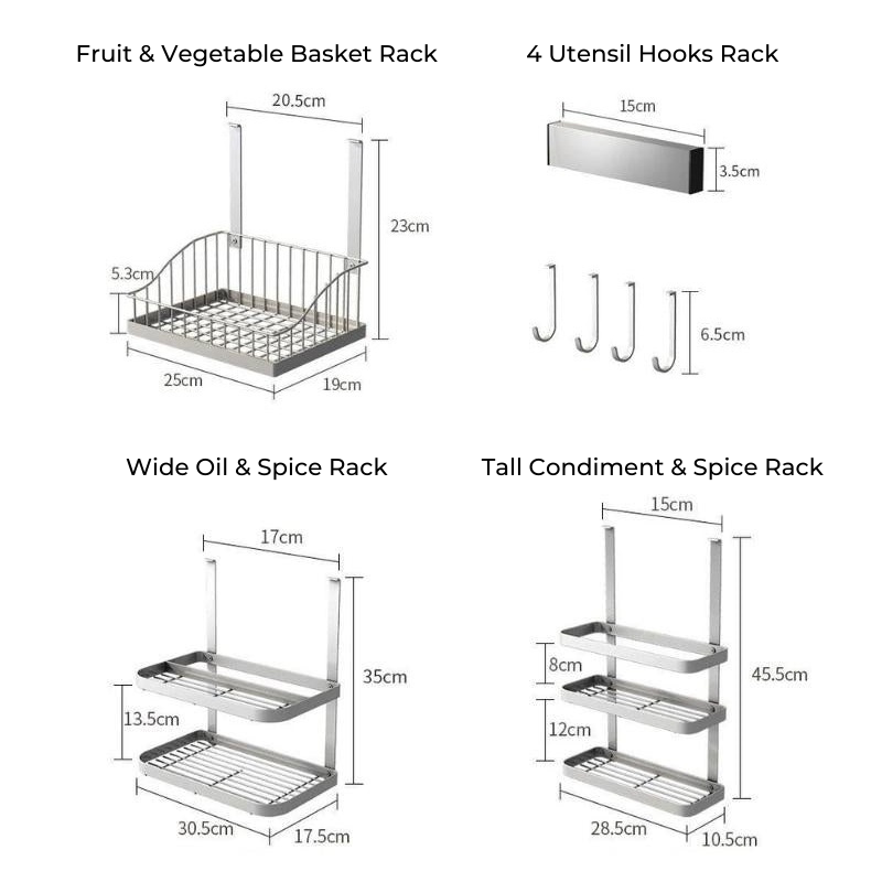 Racks de rangement pour ustensiles de cuisine muraux Claren