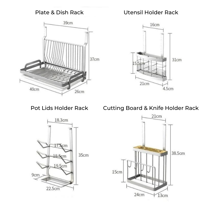 Racks de rangement pour ustensiles de cuisine muraux Claren