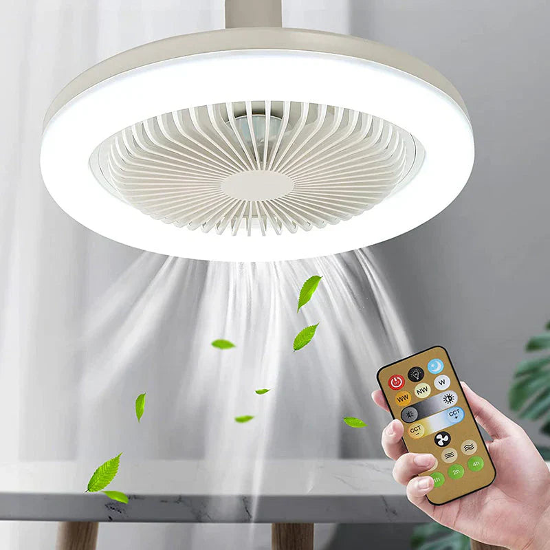 Stropní ventilátor se světlem, šroubujte do jakékoli lampy, s dálkovým ovládáním