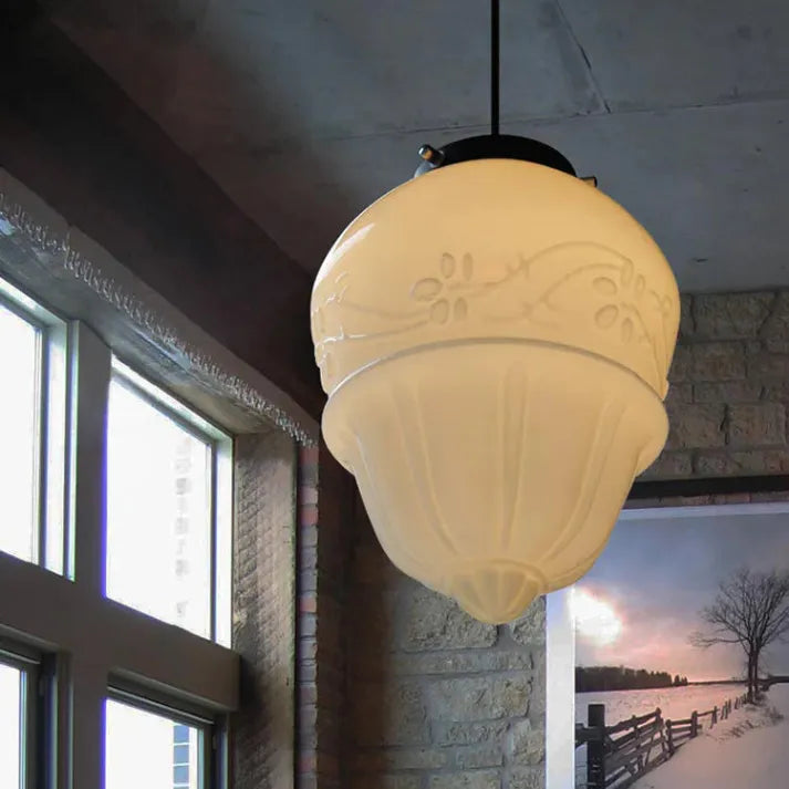 VintageGlow – Geometric Pendant Lamp in Matte Glass