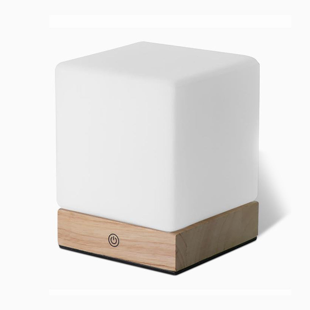 GloedCube - Lámpara de mesa LED inalámbrica con pilas para iluminación de mini escritorio nórdico