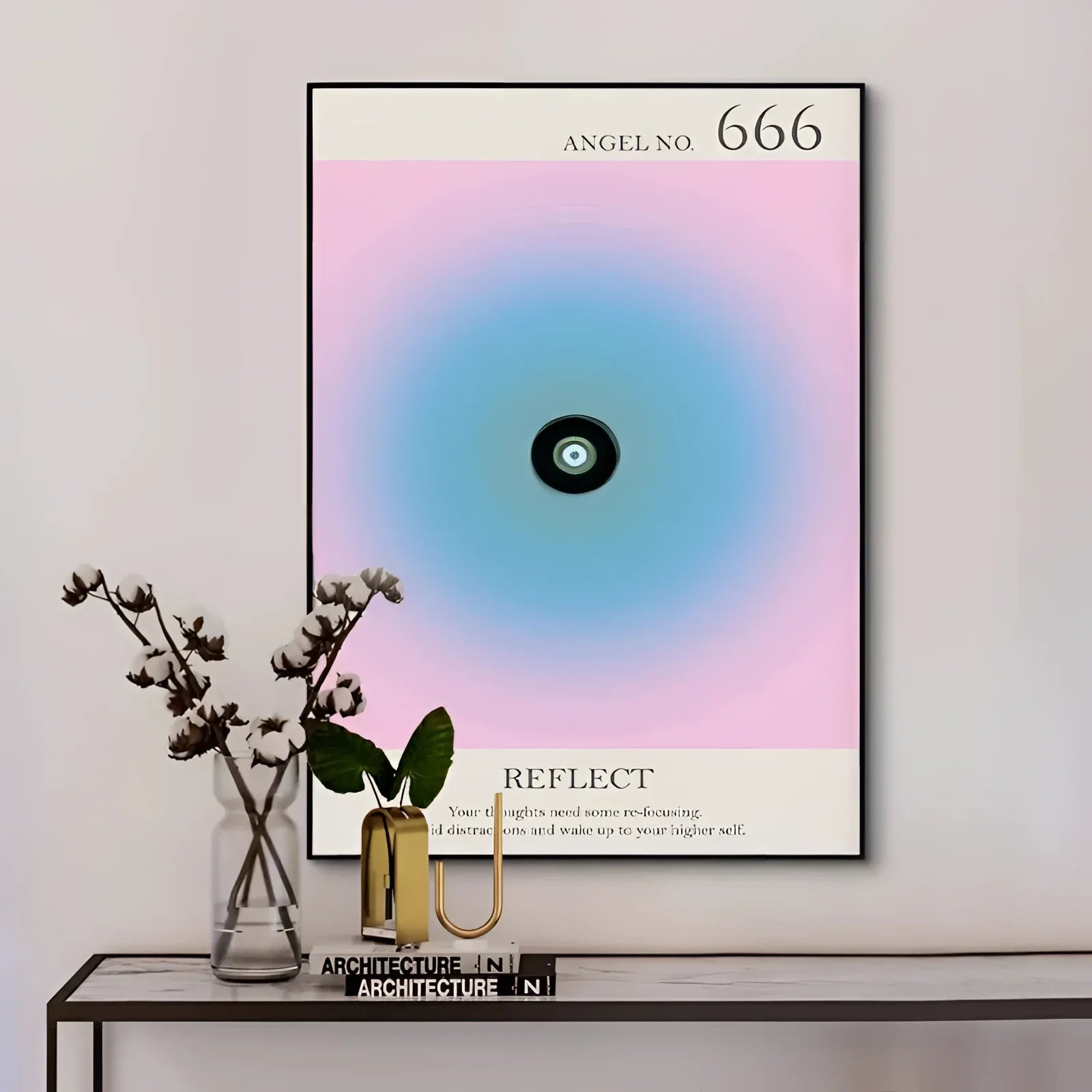 Poster del Numero Angelico 666: Decorazione per Risveglio Spirituale e Meditazione