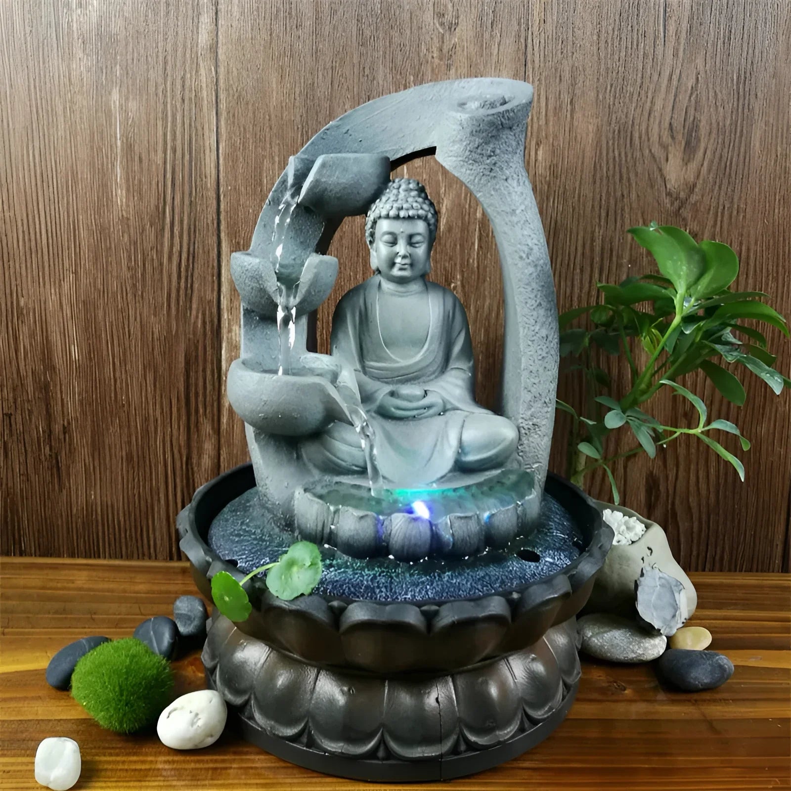 Buddha LED-fontän: Zen-meditation & Feng Shui-dekor