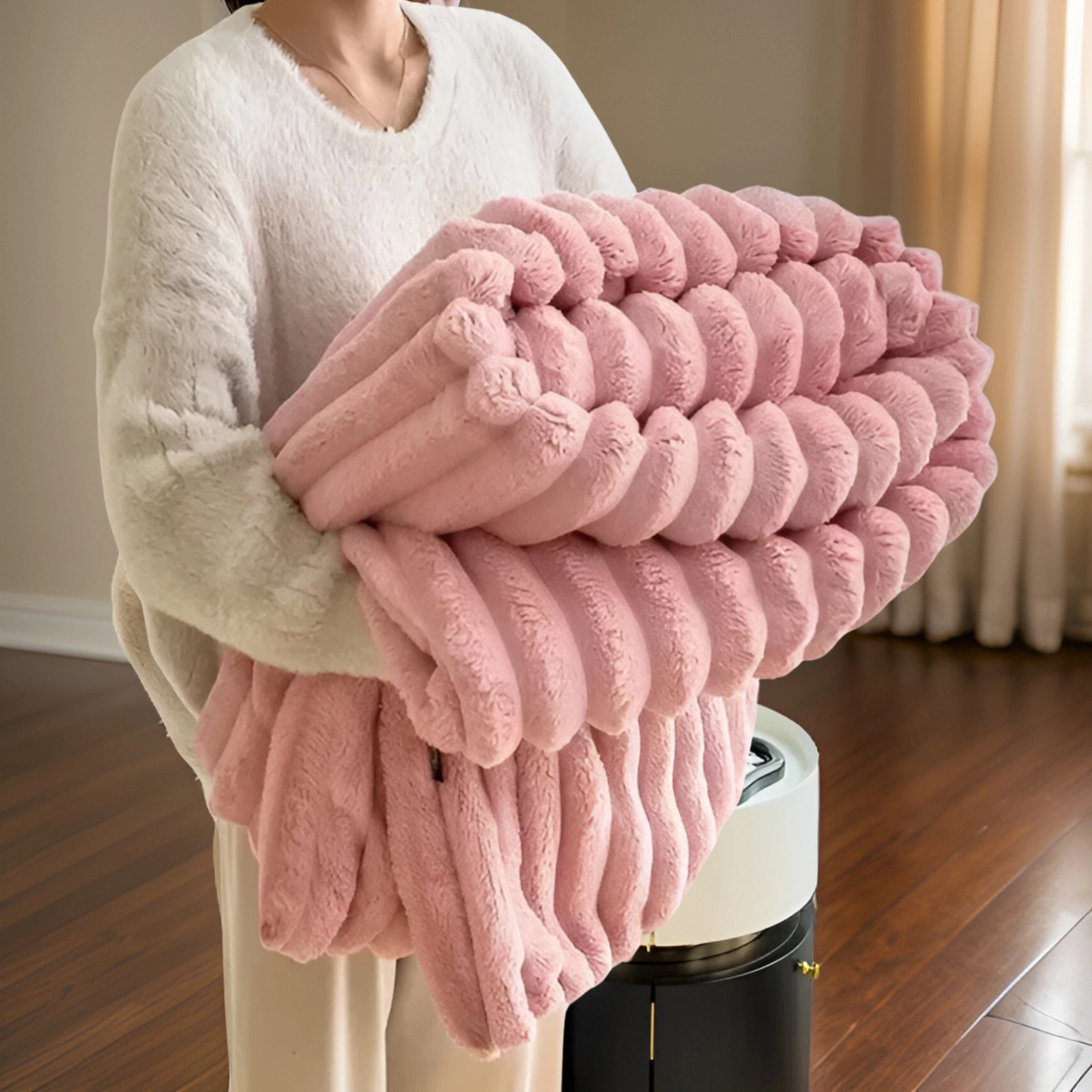 Coperta di Maglia Spessa di Lusso | Coperta e Decorazione Morbida Moderna in Pile