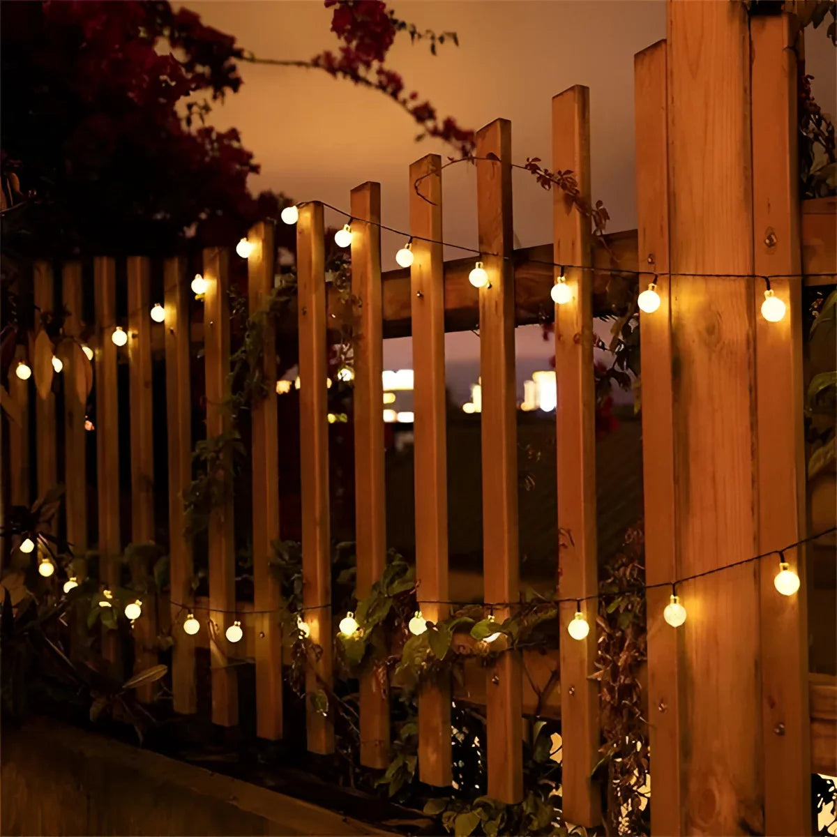 Solar Crackled Glass Globe Lights - Outdoor Waterproof LED String