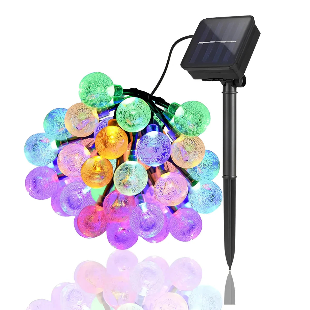 Solar Crackled Glass Globe Lights - Outdoor Waterproof LED String