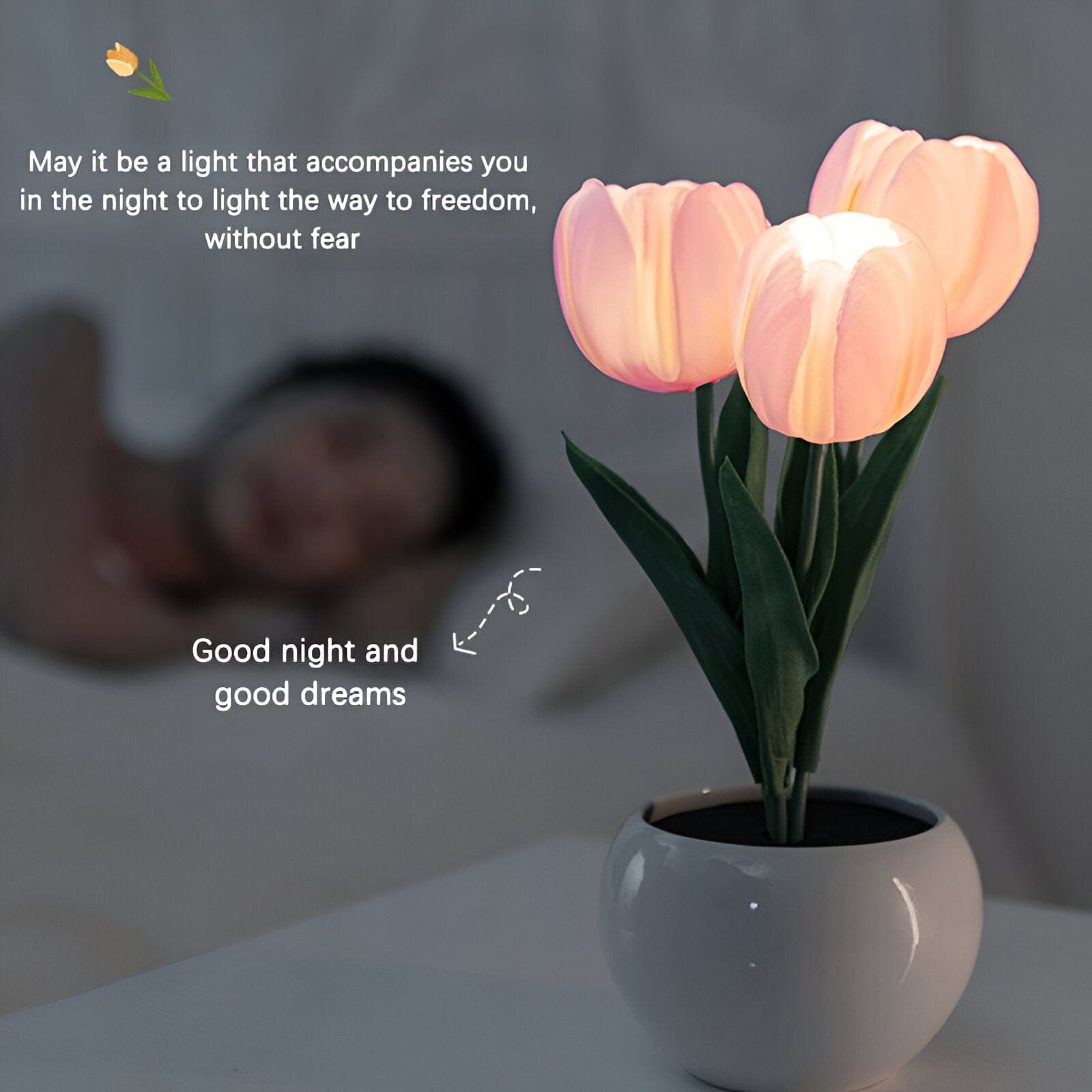 LED Tulip nattbordslampe