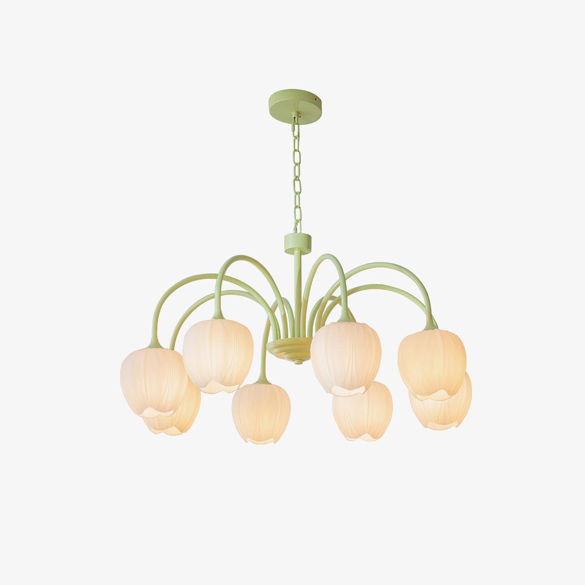 Tulip – Elegant Matcha Chandelier