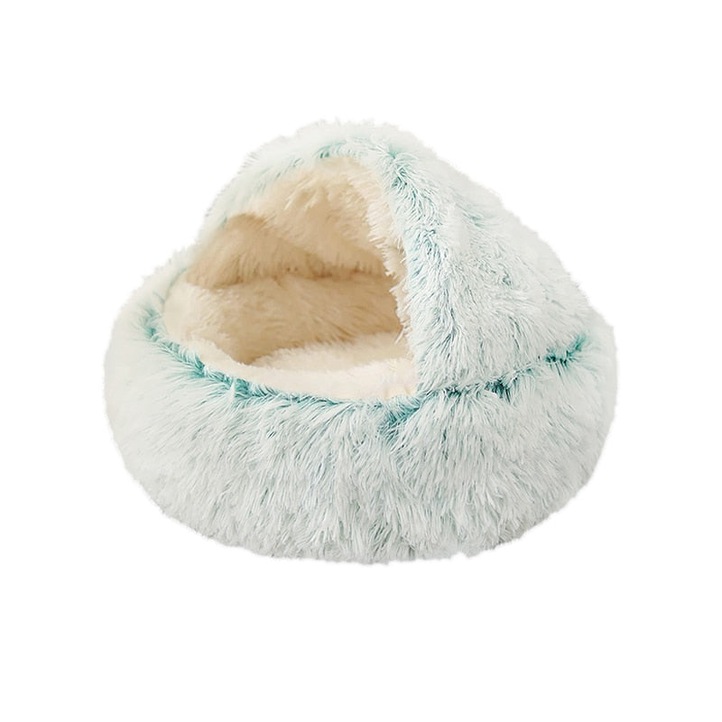 Round Plush Calming Dog/Cat Cave Bed