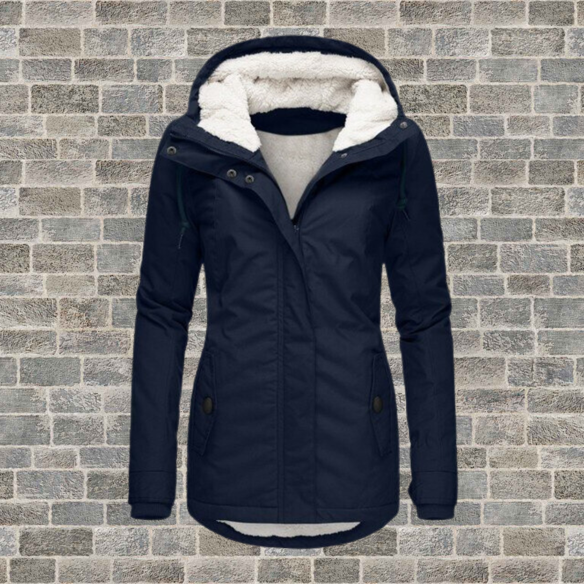 Charlotte | Jacke aus Baumwolle mit Lammwollbesatz