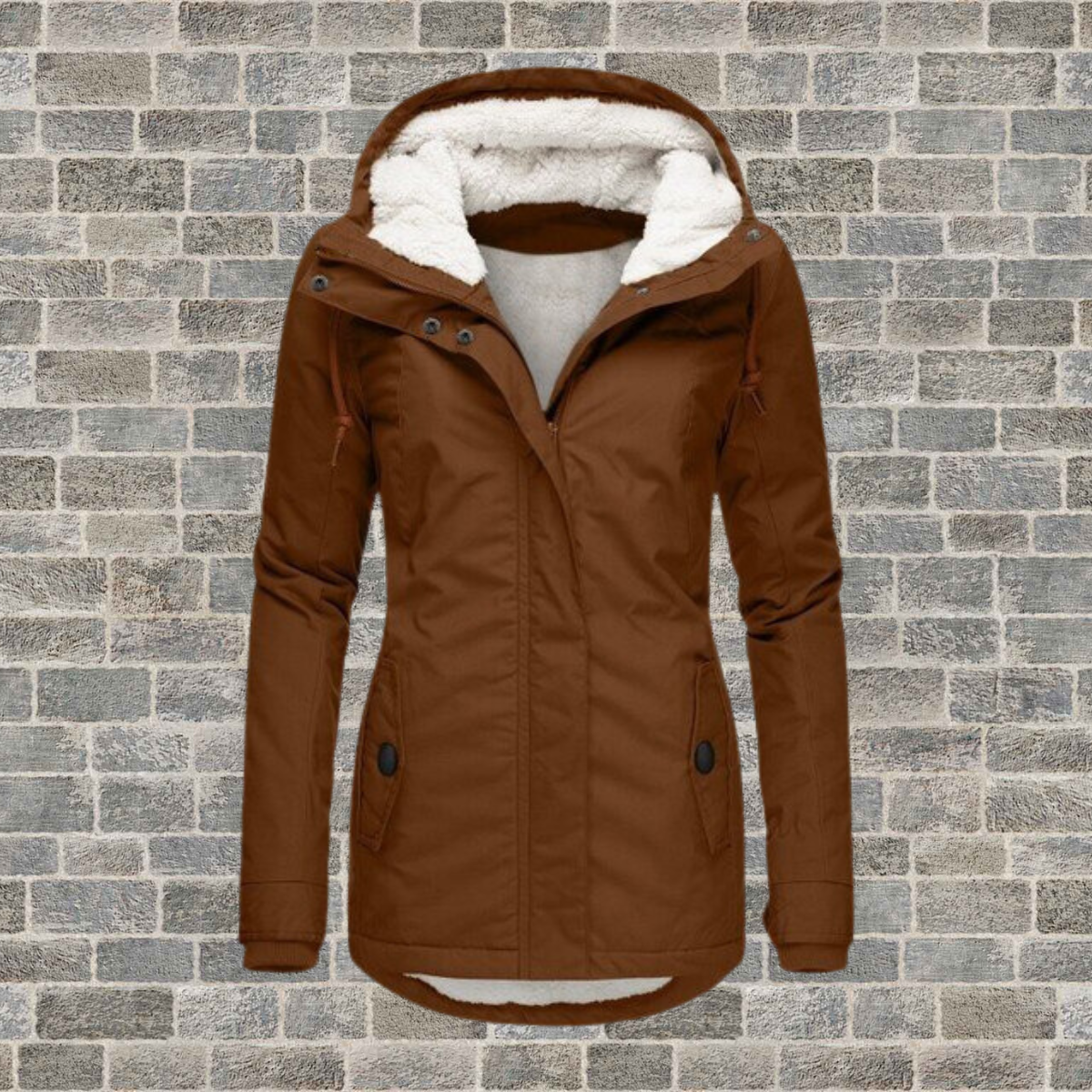 Charlotte | Jacke aus Baumwolle mit Lammwollbesatz