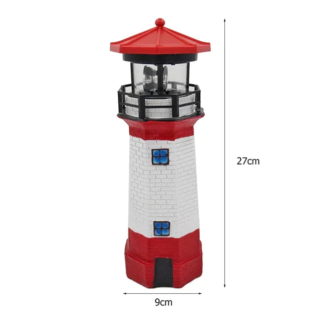 Luz de Lâmpada LED Solar OceanGlow Lighthouse – Iluminação Solar Náutica para Espaços Exteriores