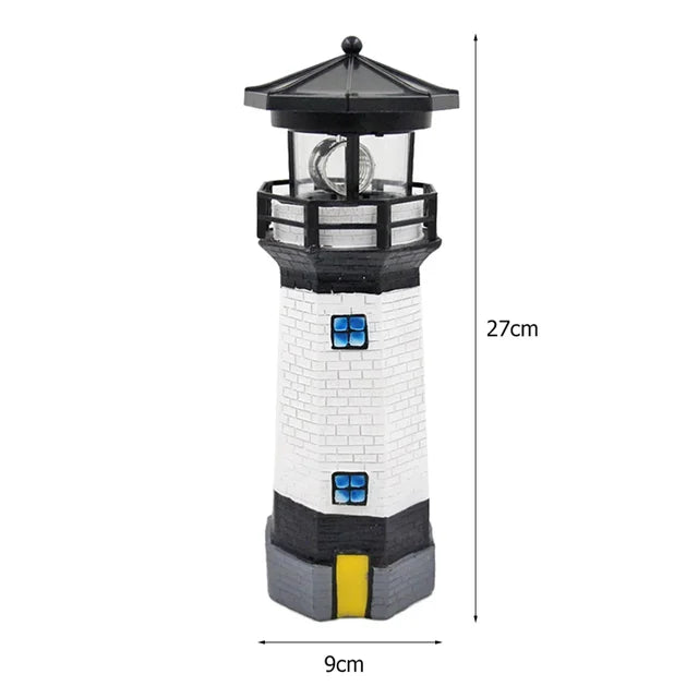 Luz de Lâmpada LED Solar OceanGlow Lighthouse – Iluminação Solar Náutica para Espaços Exteriores