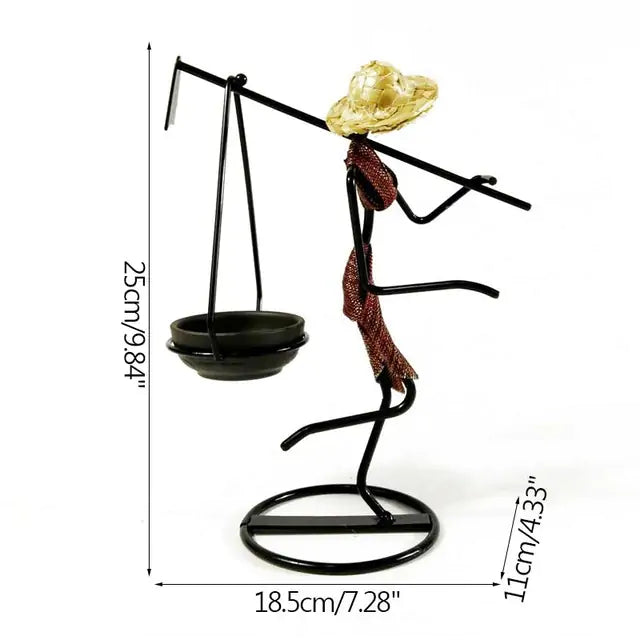 Girl Character Iron Candlestick