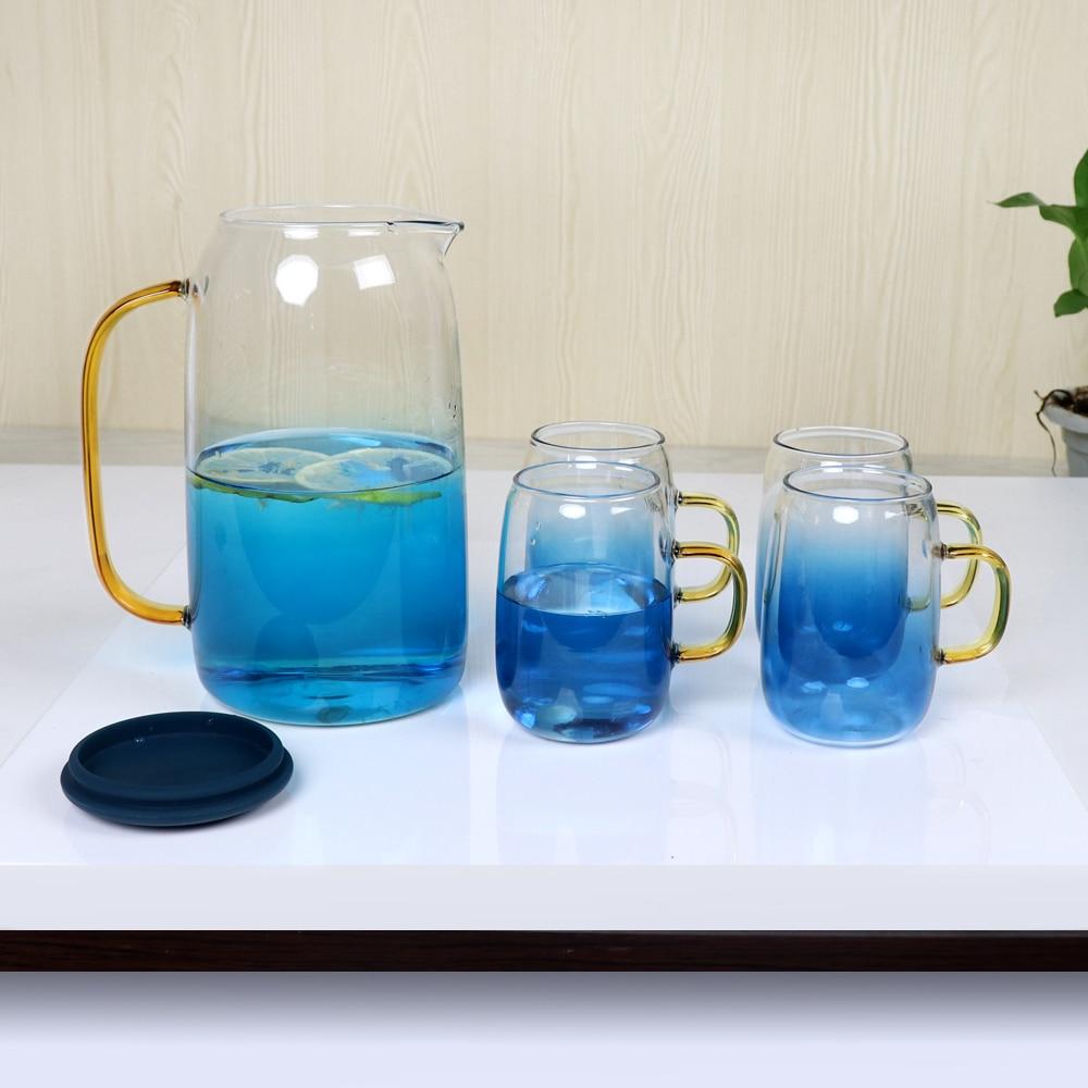 Blue Ombre Glass Pitcher Set