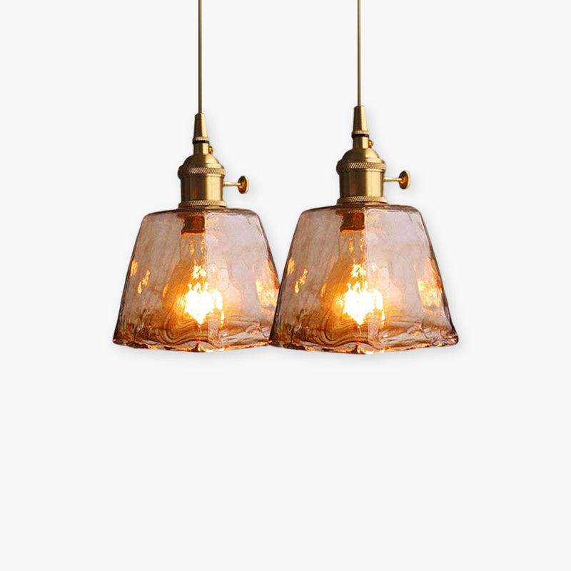 Levy Retro LED Hanging Lamps - Gold Metal and Glass for Bedroom, Living Room, Dining Room