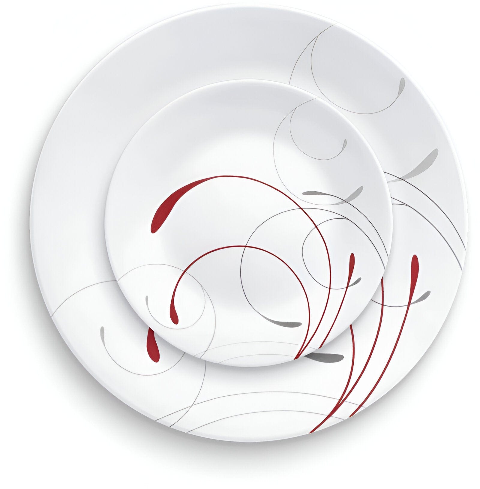 Splendor White Red Dinner Set