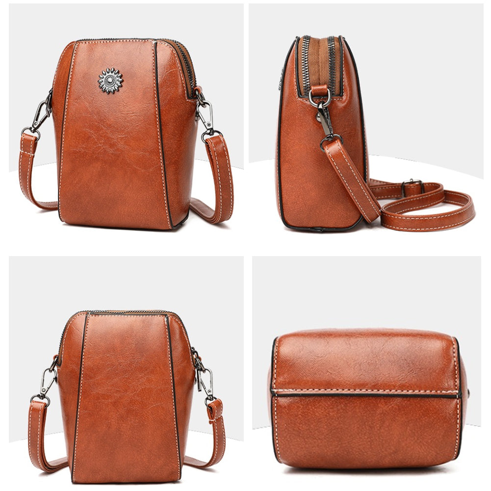 Bolso bandolera retro de cuero™ | Bolso de hombro con estilo