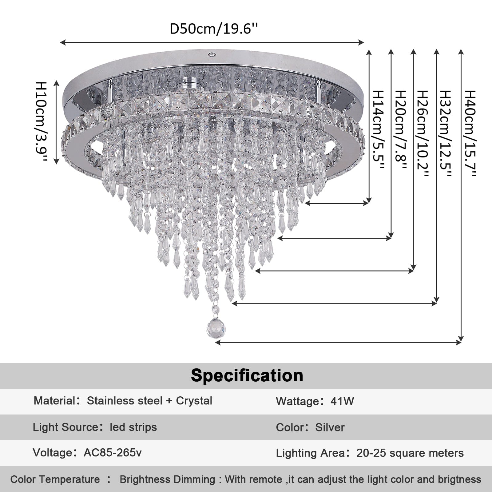 Candelabro LED Ava Crystal